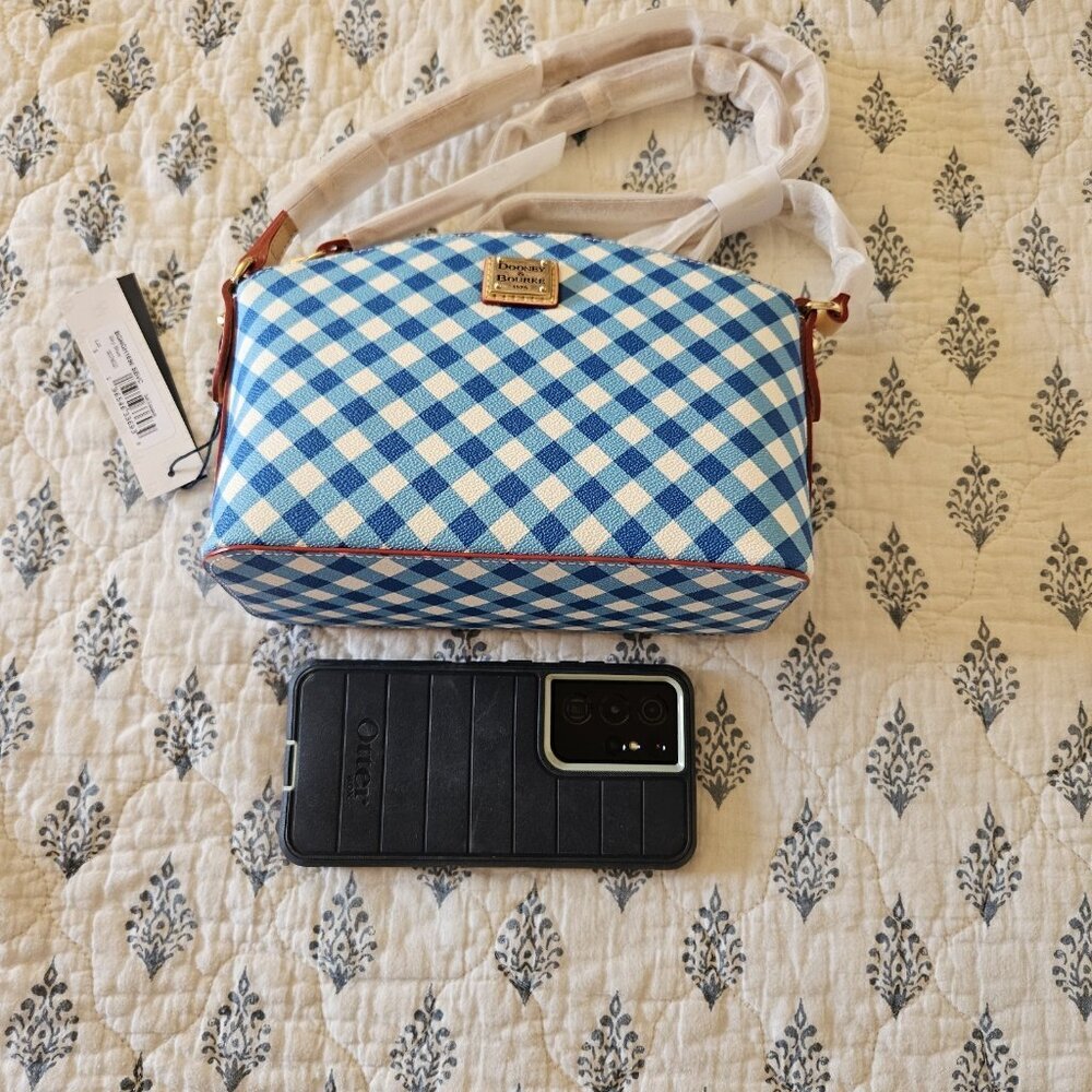 NWT Dooney & Bourke Suki Crossbody Sky Blue Gingham Check BGNGH1696 Purse - Picture 15 of 16